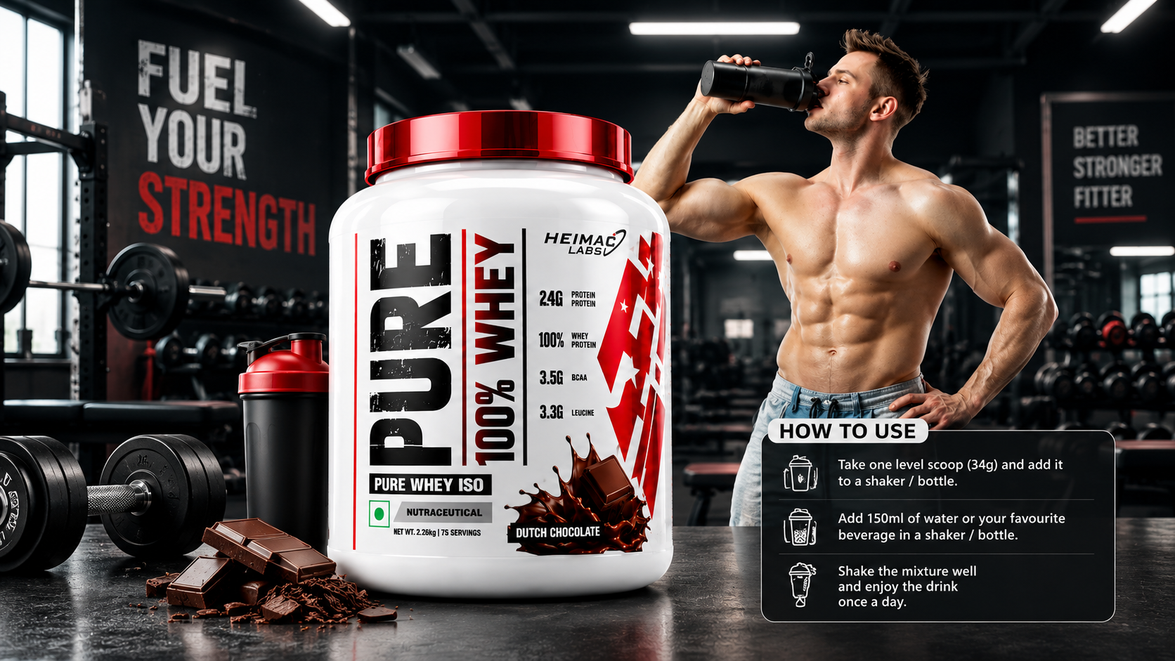 Pure whey protein workout